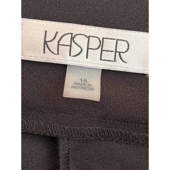 Kasper Black Dress Pants Womens Button Detail Stretch Seam Ankle Crop PLUS 16&18 - Picture 12 of 12
